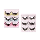 Vibrant 3D Glitter Eyelashes Bundle for Festive Events - Set of 6 Pairs