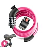 Fahrradschlosskabel, 5-stelliges Sicherheitskabel, wasserdicht, zurücksetzbar, Fahrradschloss für Reisen, Schule, Trail, Roller, Mountainbike, Camping, Strand, Radfahren
