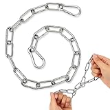 Aeaocvo 50 cm Kette Edelstahl, Kette mit Karabiner, Metallkette für Außenzäune, Pferdeställe, Vogelkäfig, Außenhoftüren