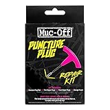 Muc-Off Puncture Plug Reifenreparaturset - Fahhrad Flickzeug für schlauchlose Fahrradreifen - Inklusive 2-in-1 Puncture Plug/ Aufrauh-Werkzeug, 10 Reifenpannenstopper & Etui
