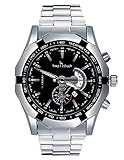MICGIGI Herren Quarz Armbanduhr Klassisch Uhr Lässig Rund Analog Uhr mit Leuchtende Funktion,Edelstahl Armband