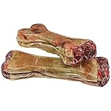 Schecker 6 Stück á 12 cm (420 g) Gefüllter Kauknochen mit Salami Geschmack - Gefüllt mit Pansen und Ochsenziemer