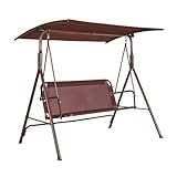 VEVOR Terrassenschaukelstuhl, 3-Personen-Veranda-Schaukel mit Ständer, Outdoor-Schaukeln für Erwachsene, Teslin-Stoff und Rahmen aus legiertem Stahl, Hängesessel für Balkon, Hinterhof, Terrasse,