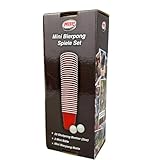 Mini Beer-Pong Tisch Matte Set, Bier-Pong Spiel mit 20x Schnapsbecher Plastik in Rot, Mini Party-Becher im Red Cup Design, Shot-Pong für unterwegs, Beerpong Becher Set, inkl. Mini Bälle