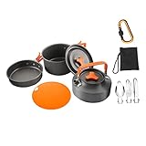 BESPORTBLE 1 Set Faltbares Camping Kochgeschirr Für 2 3 Personen Inklusive Leichtes Kochgeschirr Und Outdoor Tasse Für Unkompliziertes Kochen Im Freien Orange