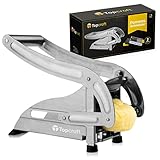 Topcroft ® Pommesschneider Edelstahl I 2 Schneidegrößen für individuelle Pommesdicke I Rutschfester Gummifuß I Gemüseschneider für einfachen & gesunden Pommesgenuss I Pommespresse I Frittenschneider