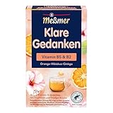 Meßmer Klare Gedanken | Früchte-Kräutertee mit Orangen-Aroma und Vitaminen B5 & B2 | Orange-Hibiskus-Ginkgo | 16 Teebeutel