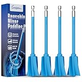 Silikon Farbrührer, Suzzam 4 Stück wiederverwendbar Epoxidharz Rührer, mischpaddel für 1/4 Bohrer, Farbmischer für epoxidharz, Pigment, Malen - Epoxidharz zubehör einfach zu säubern