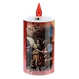 Holyart Einweg-Votivkerze LED öko-elektrisch aus Karton rot, Schmerzensreiche Madonna
