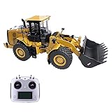 TRCS Metall Radlader, 1/16 2.4G Ferngesteuertes Spielzeug Bagger mit Bürstenlosen Motor, Fernbedienung, Baustellen Spielfahrzeug, Gelb-Huina KABOLITE K966, 60,9 x 18,5 x 25,2 cm