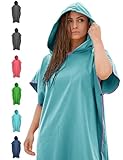 NirvanaShape Handtuch-Poncho für Erwachsene | Umziehhilfe & Handtuch zugleich | Surf-Poncho mit Quick-Dry Funktion | Ideal auf Reisen zum Surfen, Camping, Sauna, Schnorcheln, Strand