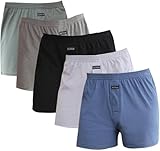 Merking Herren Boxershorts Unterhosen Männer Baumwolle Unterwäsche 100% Gewebte Shorts 3/4/5er Pack SJDK2205M-5Pack02-2XL