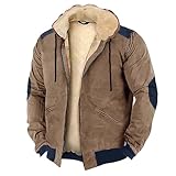 CUTeFiorino Farblich passende Herren-Baumwolljacke mit Kapuze und Reißverschluss C Und A Online Shop (Coffee, XXL)