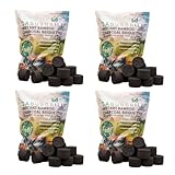 4X Bambus Grillkohle-Briketts je 1 kg - Nachhaltige Holzkohle mit Quick Oxylite, ohne Anzünder nutzbar, grillbereit in 5-8 Min., geruchsneutral, 3 Std. Brenndauer, umweltschonend