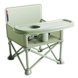 M-CASTLE Babystuhl Tragbarer Reisesitz mit Tablett|Klappbarer Kleinkindsitz Booster Dining Chair|Großartig für Camping, Strand, Rasen|Kleinkind, Kindercampingstuhl 6 Monate - 3 Jahre alt（green）