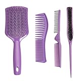 Sirseon Haarkamm-Set | Violette Haarbürstenkämme im Zahn-Design, innovatives, faltbares, tragbares Haarstyling-Werkzeug, Teasing-Kamm für Zuhause, Friseursalon