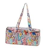 Homoyoyo Baumwoll oxford stricktasche mit Schultergurt Robuste Aufbewahrungstasche für Häkelnadeln und Strickzubehör Praktische Projekttasche für Handarbeiten Unterwegs für Reisen und