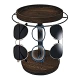 Sonnenbrillen-Organizer – um 360 Grad drehbar, Brillenhalter-Ständer, Brillen-Präsentationsständer aus Holz, Brillenständer mit Tablett und Basis für Schlafzimmer, Schreibtisch, Nachttisch, Schlüssel