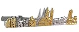 Krawattennadel Halle skyline mit Wartburg bicolor glänzend ca. 6,4 cm m.i. Germany + Geschenkbox