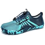 IceUnicorn Badeschuhe Junge Barfußschuhe Kinder Strandschuhe Mädchen Atmungsaktiv Wanderschuhe Traillaufschuhe(BlauGrün,28EU)