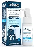 Hörgerätereiniger Spray mit Integrierter Bürste Udinett Desinfektionsmittel 30ml Alkoholfreie Formel Reinigen Kopfhörern Bluetooth-Kopfhörer Schnelles Trocknen Beseitigt Ohrenschmalz und Schmutz