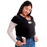 Sleepy Wrap Tragetuch Baby Neugeboren bis Kleinkind - Freihändige Baby Trage, Elastisches Tragetuch Baby Neugeboren, Ergonomisches Baby Tragetuch, Einfach zu bindende Babytrage (Black)
