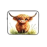 Highland Cattle Cute Laptop Sleeve Case Notebook Computer Pouch Tablet Aktentasche Tragetasche für Arbeit 12 Zoll