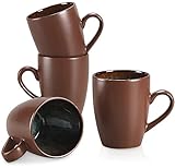 Kaffeetassen Steingut, vancasso BUBBLE 4-teiliges Tassen Set, 380ml Kaffeebecher mit Henkel