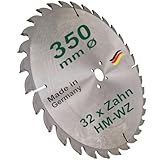 HM-Sägeblatt 350 x 30 mm WZ Kreissägeblatt 34 x Wechsel-Zahn HW Hartmetall Brennholzsägeblatt Universalsägeblatt für Wippsäge Tischkreissäge Brennholz Holzsäge Kunststoff Feinschnitt Brennholz