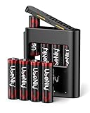 UseNiy Lithium AA Akku 8 stück mit Ladegerät, wiederaufladbare AA Batterien, 3600mWh hohe Kapazität Mignon AA Batterien, 1.5V Lithium AA Batterien und Akku Ladegerät mit Ladung-Aufbewahrung Funktion