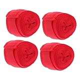 SOPOTUTU 4 Rollen Atmungsaktive Boxbandagen aus Reiner Baumwolle Elastische Handgelenkbandage für Boxtraining Schweißabsorbierend Langlebig und Waschbar Idealer Schutz für Handknochen und