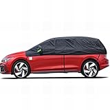 BEXITA Halbgarage Auto Winter Abdeckplane Wasserdichte Outdoor Auto Autoabdeckung Halbe Autoplane Auto Scheibenabdeckung Front und Heckscheibe Abdeckung