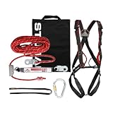 STUBAI Dachdecker-Set PSA Basic Plus | Komplettgurt, Mitlaufendes Auffanggerät 15m Seil, Work Loop 120, HMS Stahlkarabiner 26kN und Tragetasche für hohe Sicherheit und Komfort für Profikletterer