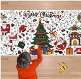 Yooyan Ausmaltischdecke Weihnachten, Weihnachtstischdecke Riesige 183 X 76 cm DIY Papier-Tischdecke, Weihnachtsbasteln Kinder, Weihnachts-Bastelposter, für Weihnachtsfeier-Geschenke, Zubehör