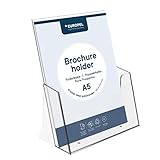 Europel Prospekthalter Aufsteller - Injektion Prospektständer - DIN A5 - Transparent - Broschürenständer für Büros - Broschürenhalter im Hochformat für Menü, Faltblatt, Flyer