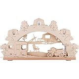 Erzgebirge Palast Saico 3D-Schwibbogen Ostalgie-Camping - 52x32 cm