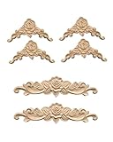 TPZORJX 6 Stück Holzornamente für Möbel Vintage - Holzornamente für Möbel Holzornamente Ecke Holzschnitzerei Schnitzerei Holzschnitzerei Applique Ornament Holz Möbel Wanddeko Holz