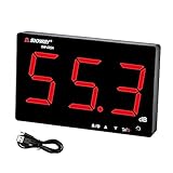 LEERCHUANG Schallpegelmesser, an der Wand montiertes hängendes Dezibelmessgerät mit großem roten LCD-Display, Alarm, USB-betriebener Geräuschmesser (30 dB-130 dB)