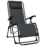 Snsowed Klappbarer Liegestuhl, Gartenliege, Sonnenliege, Relaxliege, Deckchair, Terrassenstühle, Beach Chair, Saunaliege, Schwarz Textilene