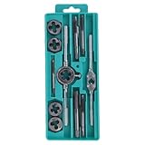 12-teiliges metrisches Gewindebohrer- und Schneideisen-Set M6-M12, metrischer Standard (Stil A)