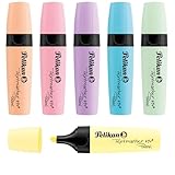 Pelikan Textmarker 490, 6 x Pastell-Farben, 6 Stück, mit Keilspitze