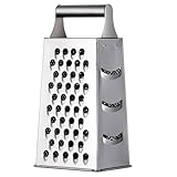 KAILIKETIY Edelstahl Vierkantreibe Multifunktional Gemüse Käsehobel mit Vier Reibeflächen für Feines Grobes Schneiden und Raspeln von Karotten Obst Käse Küchenwerkzeug Haushalt