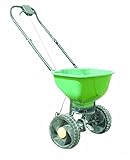 Ama Manueller Streuwagen für den Garten, Kapazität 15 kg, grün verchromt, Gewicht 1,17 kg, Material Metall und Kunststoff, Modell 15 kg