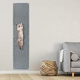 180 x 40cm Extra Große Kratzmatte Katze, Imitation Sisal kratzbretter Katze mit Befestigungsnägeln, Teppich Katzen Kratzbrett Wand, kratzschutz für Wand Sofas Türen Möbel, Verdickt Langlebig, Grau