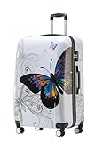 BEIBYE Reisekoffer Hartschalenkoffer Trolley TSA-Schloss Polycarbonat Koffer (Butterfly, L)