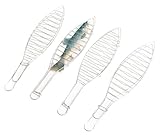 Trend Line Fischbräter 4er-Set Edelstahl 42 cm Fischhalter Fischwender Fischgrill