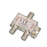 2-Fach SAT & BK-Verteiler Splitter F-Serie - 5-2400 MHz 85 dB - voll geschirmt - BK - UKW Radio - DC-Durchlass - Fernseh-Verteiler - Stamm-Verteiler