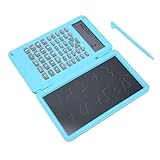 Tragbarer Taschenrechner, Taschenrechner mit Notizblock, Tragbarer 10-stelliger LCD-Display, Wissenschaftlicher Taschenrechner für Schulbüro-Meetings, Familie (Himmelblau)
