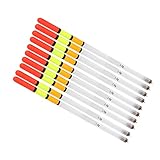Keenso Angelposen Set, 10 STK. Robuste Kunststoff Hohl Angelposen Angeln Bobber-Sortiment Angeln Schwimmer Fischfutter Köder Zubehör für Seefischen, Felsfischen, Eisfischen, Bachfischen (3.0 Weiß)