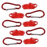 Amosfun 10 Stück Zelt Windclip Kleiner Karabinerhaken Endkappe Für Wohnmobil-stoßstange Markisenkurbelhaken Markisenkurbelstangenhaken Markisen-schattenclips Seitliche Zelthaken Rot STK